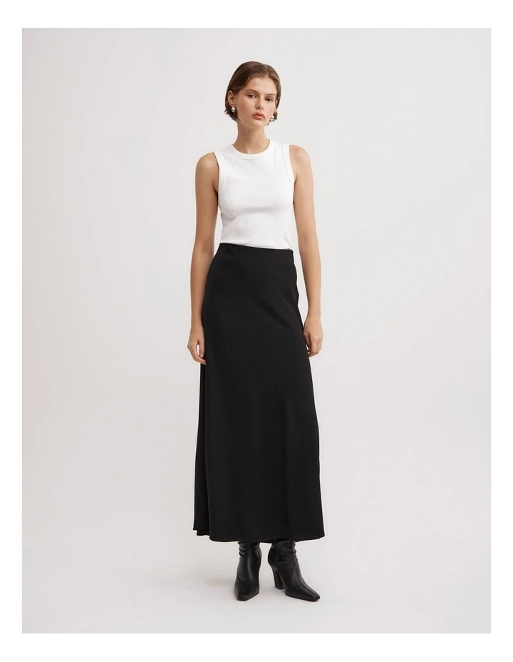 Clean Maxi Skirt in Black image 1