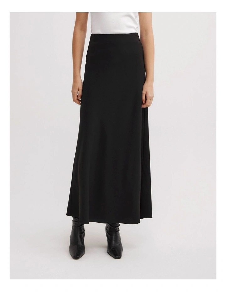 Clean Maxi Skirt in Black image 2
