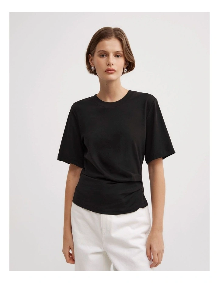 Wrap T-shirt in Black image 1
