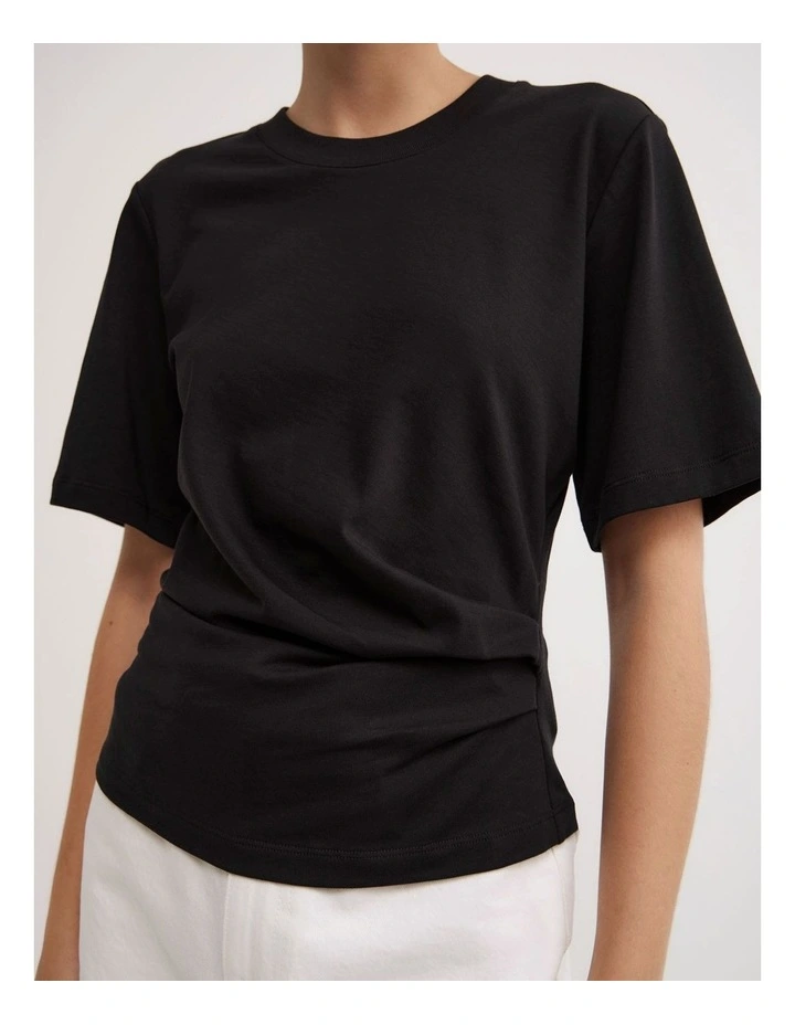 Wrap T-shirt in Black image 4