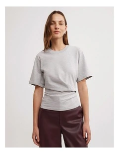 Wrap T-shirt in Light Grey Marle