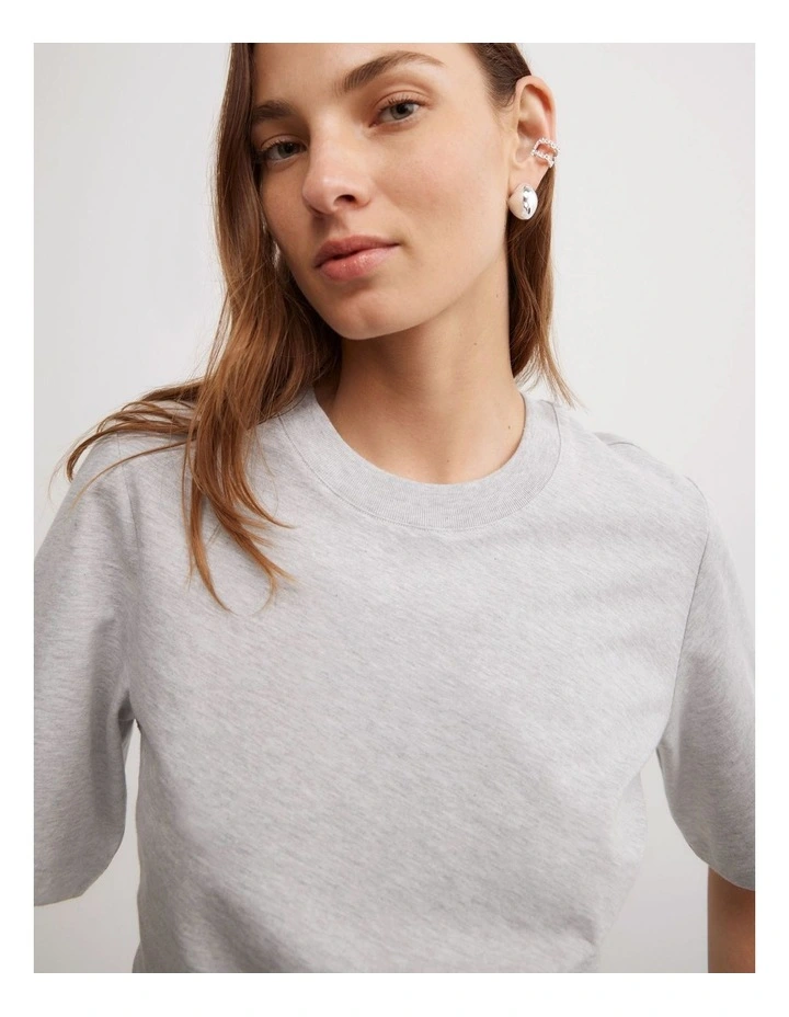 Wrap T-shirt in Light Grey Marle image 3