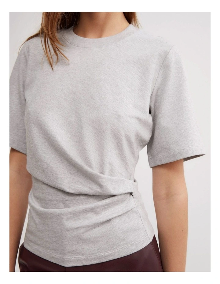 Wrap T-shirt in Light Grey Marle image 4