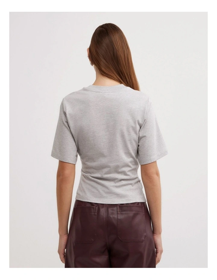 Wrap T-shirt in Light Grey Marle image 5