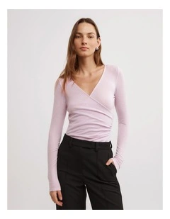 Wrap Jersey Top in Ballet