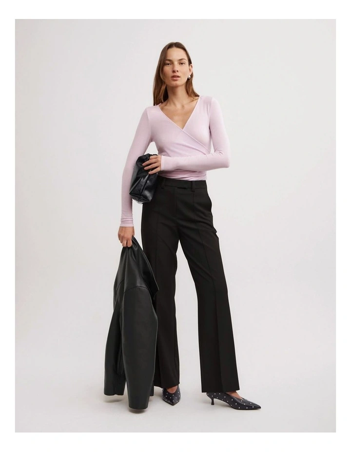 Wrap Jersey Top in Ballet image 2
