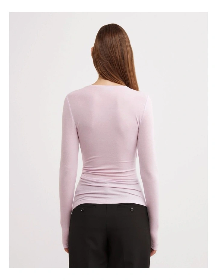 Wrap Jersey Top in Ballet image 5