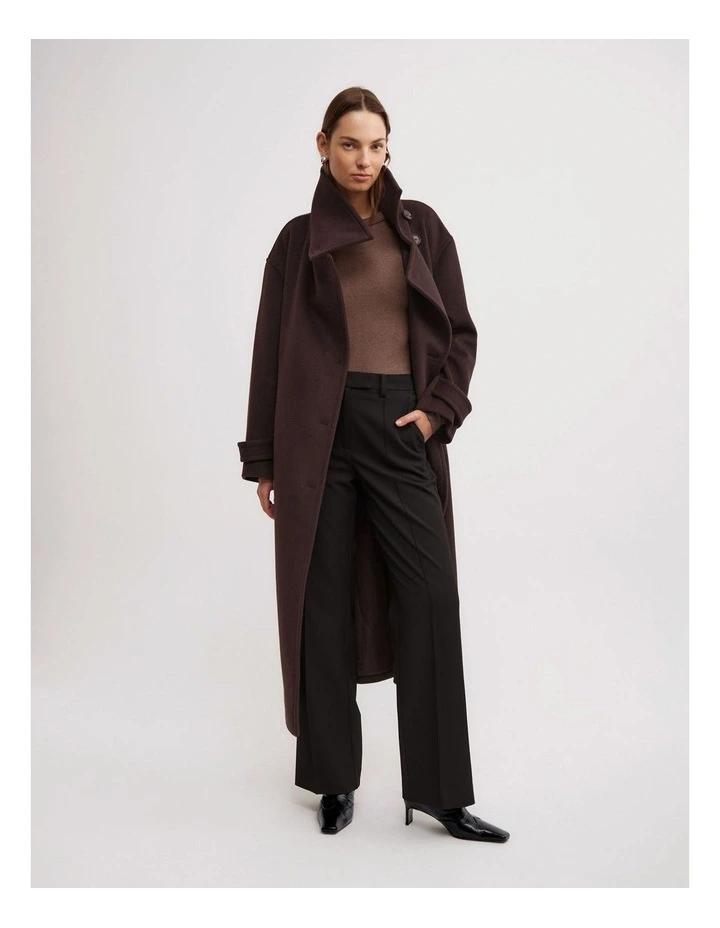 Crew Rib Long Sleeve Top in Dark Truffle Marle image 4
