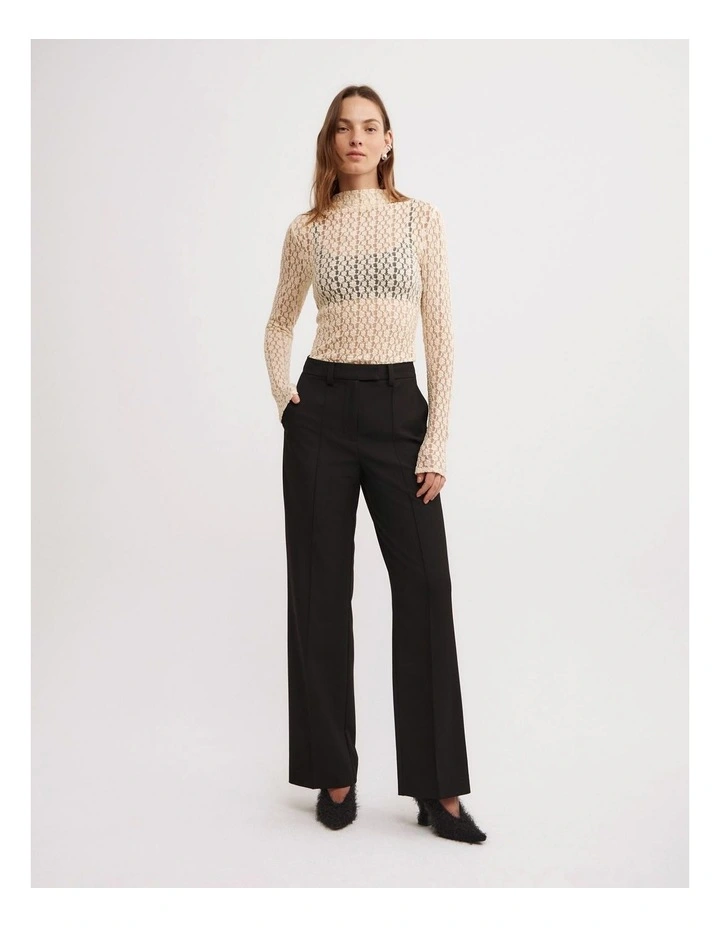 Textured Long Sleeve Top in Vanilla image 4