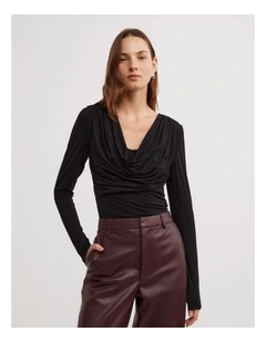 Cowl Neck Top in Black