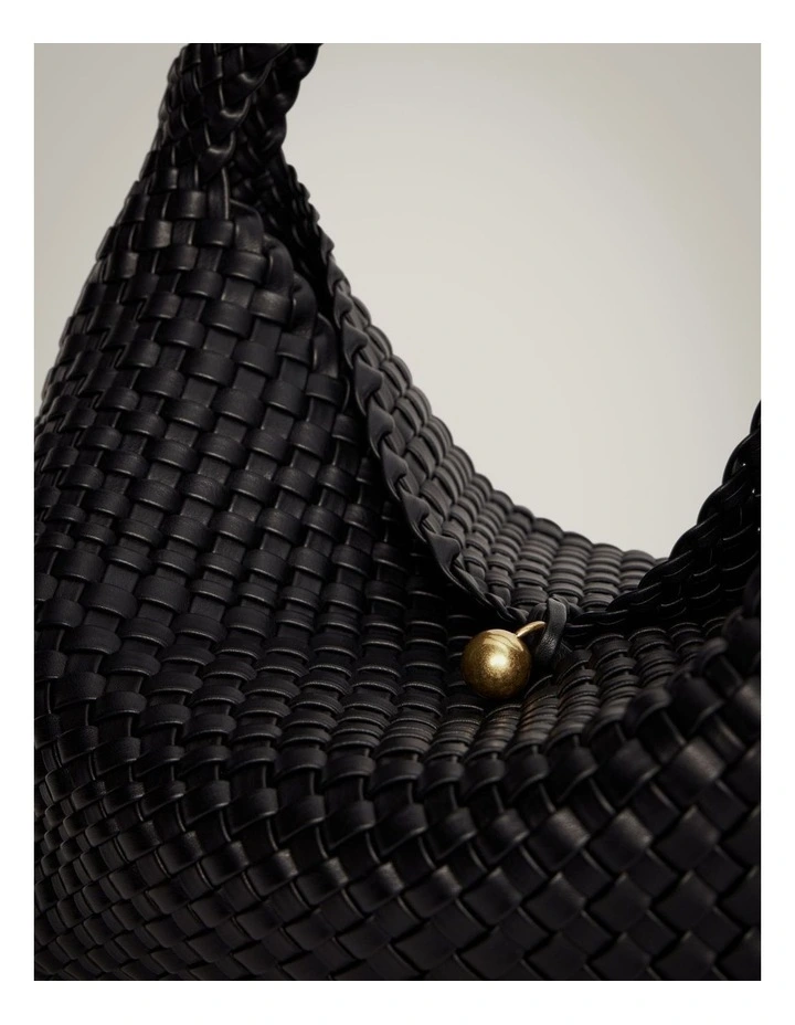 Isla Weave Bag in Black image 4