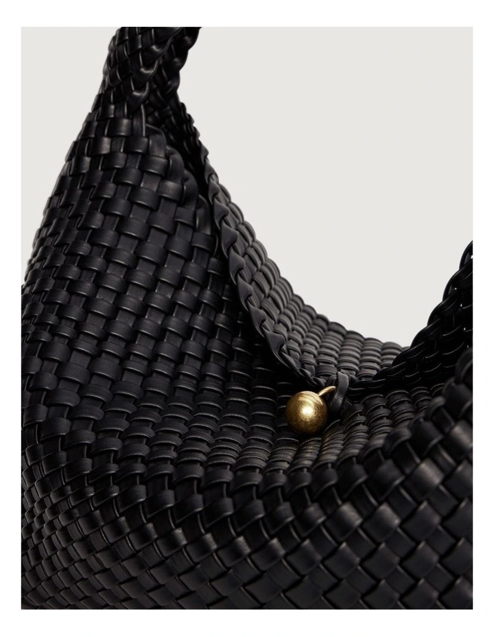 Isla Weave Bag in Black image 4