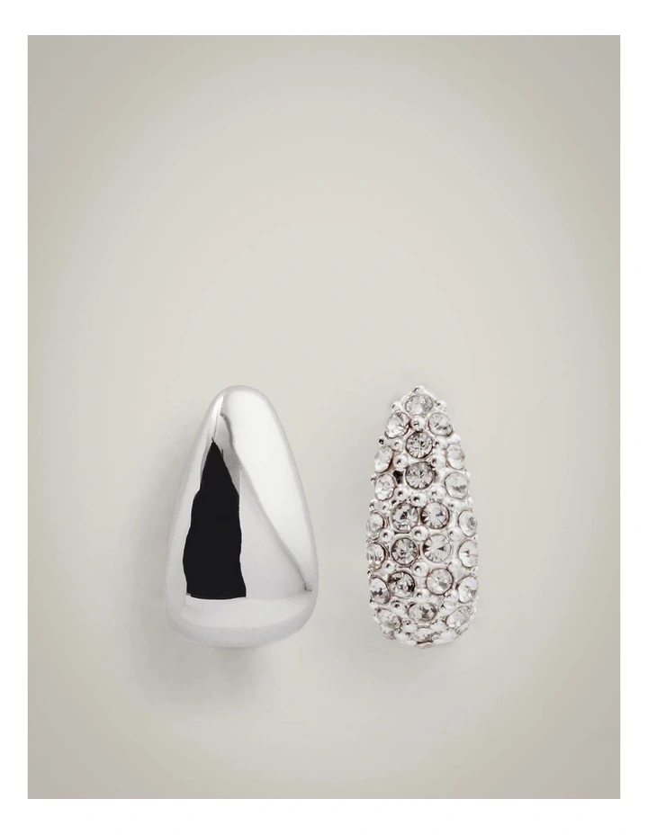 Hayley Huggie Earring Set in Silver image 3