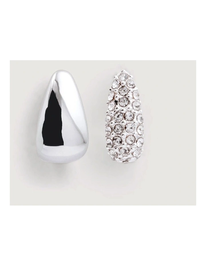 Hayley Huggie Earring Set in Silver image 3