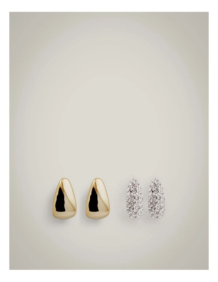 Hayley Huggie Earring Set in Gold image 1
