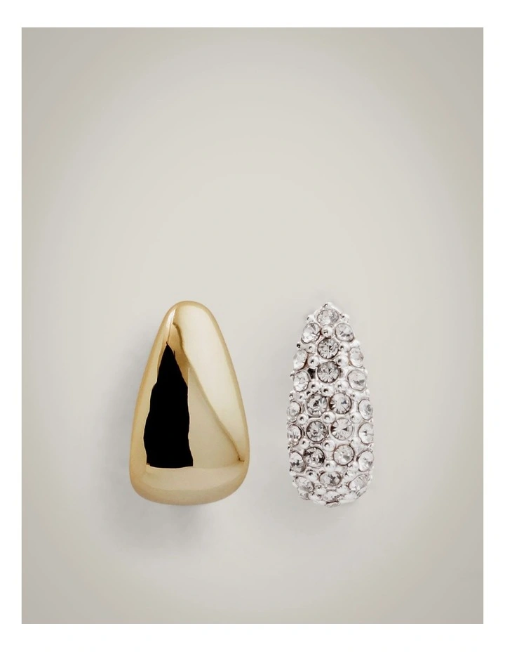 Hayley Huggie Earring Set in Gold image 3