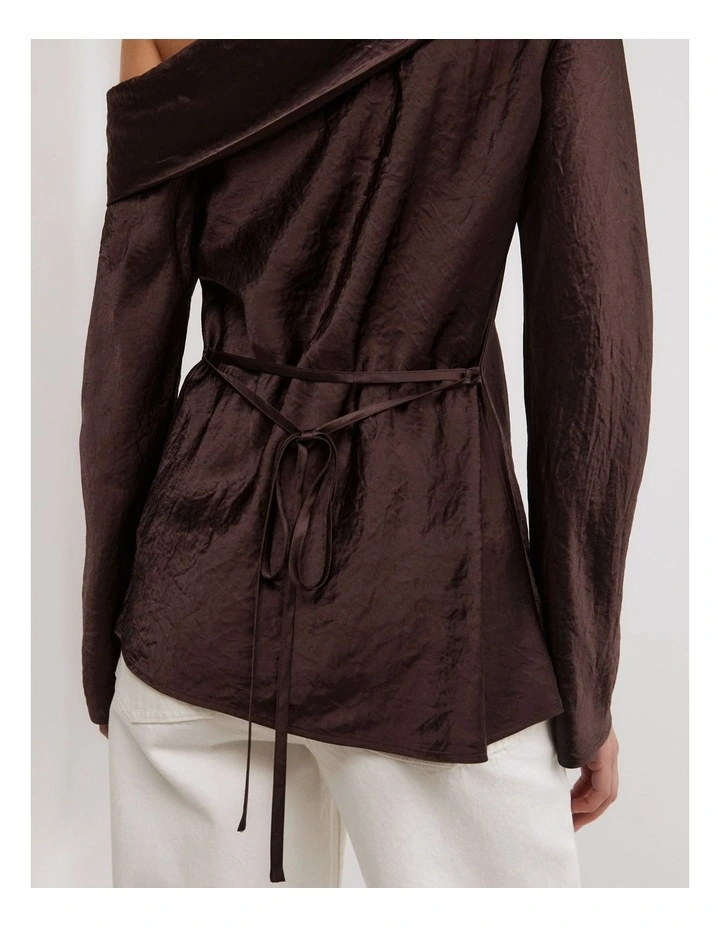 Asymmetric Shoulder Top in Espresso image 5
