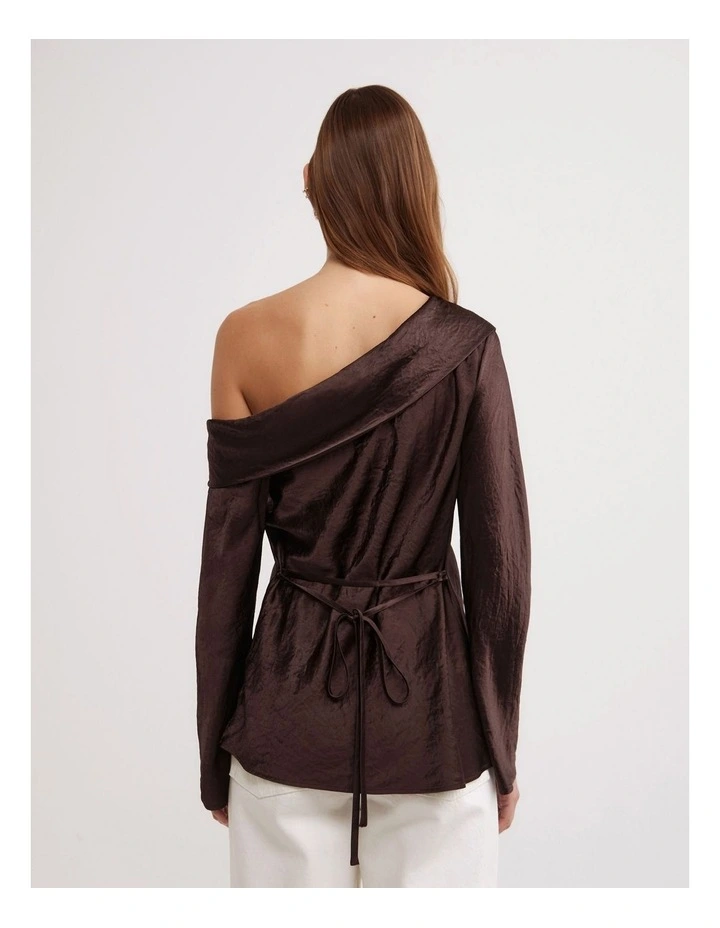 Asymmetric Shoulder Top in Espresso image 6