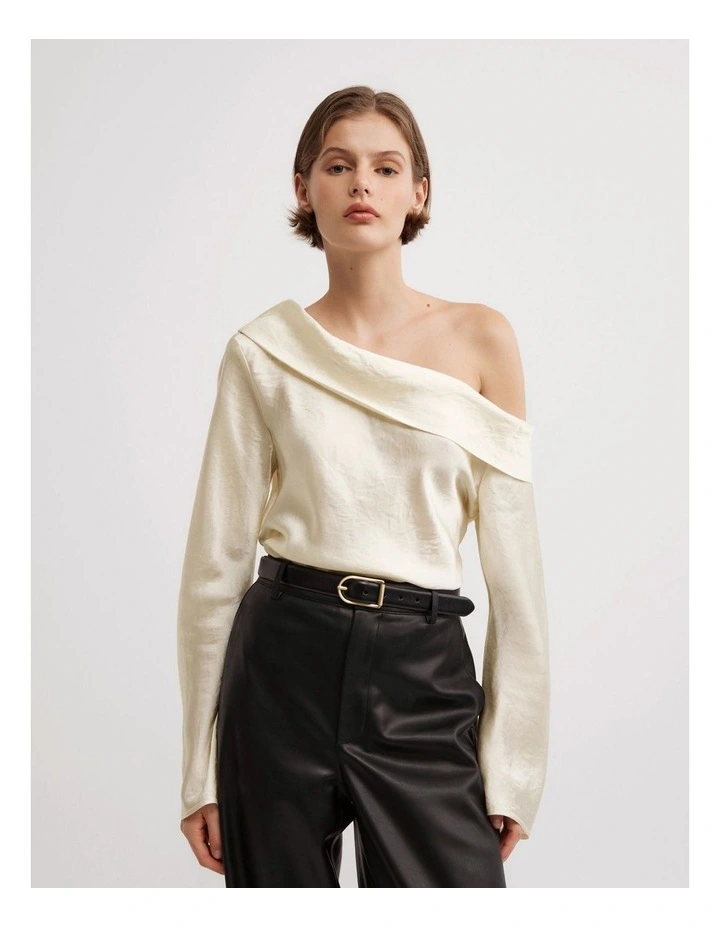 Asymmetric Shoulder Top in Chalk image 1