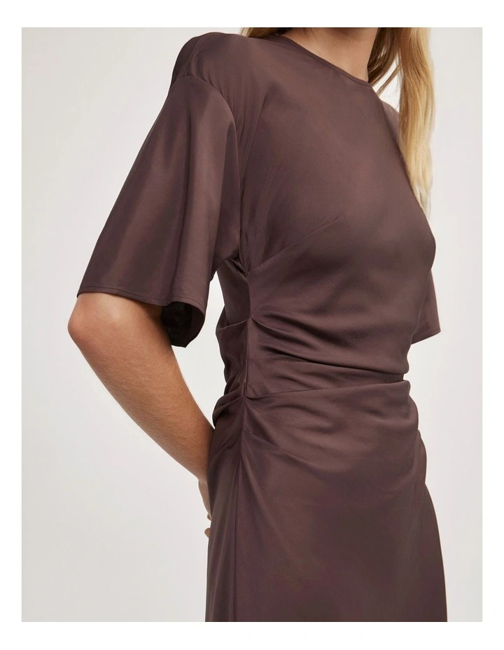 Tuck Waist Dress in Espresso image 3