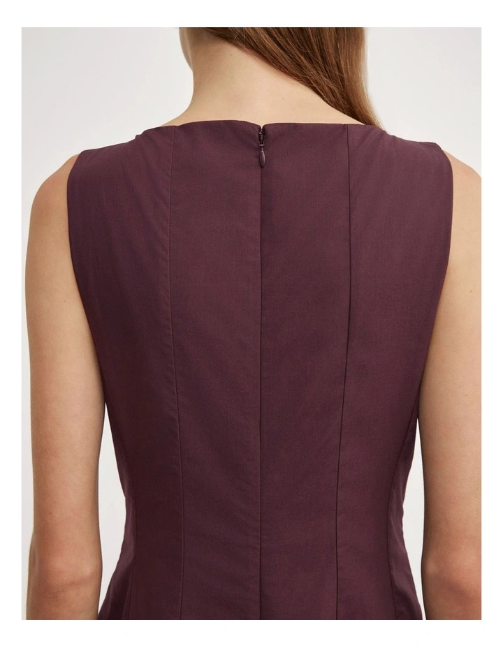 Panelled Midi Dress in Plum image 4