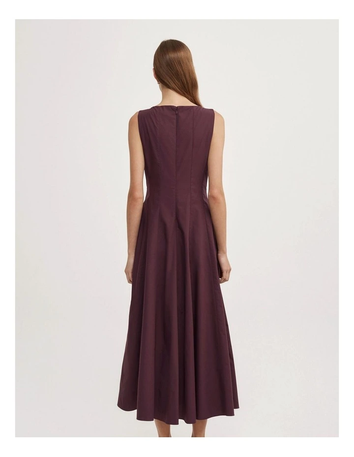 Panelled Midi Dress in Plum image 5