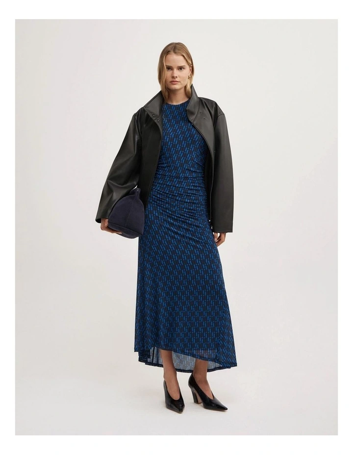 Ruch Crew Neck Mesh Dress in Block Geo image 2