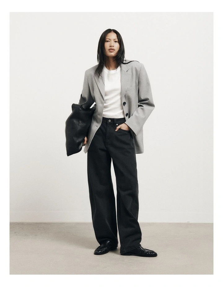 Houndstooth Blazer in Grey Houndstooth image 2
