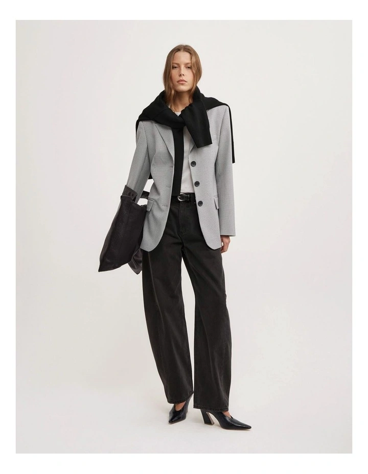 Houndstooth Blazer in Grey Houndstooth image 5