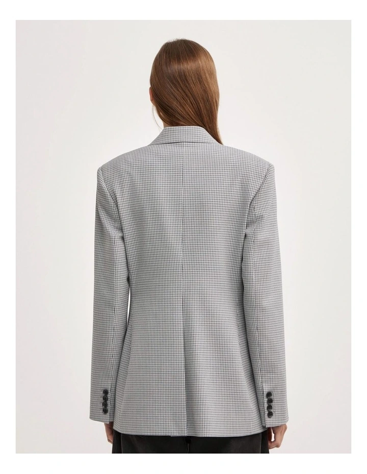 Houndstooth Blazer in Grey Houndstooth image 6