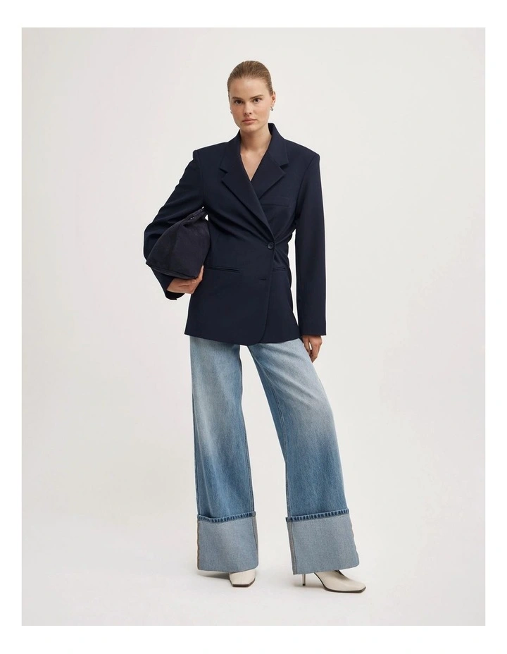 Wrap Front Blazer in Navy image 2