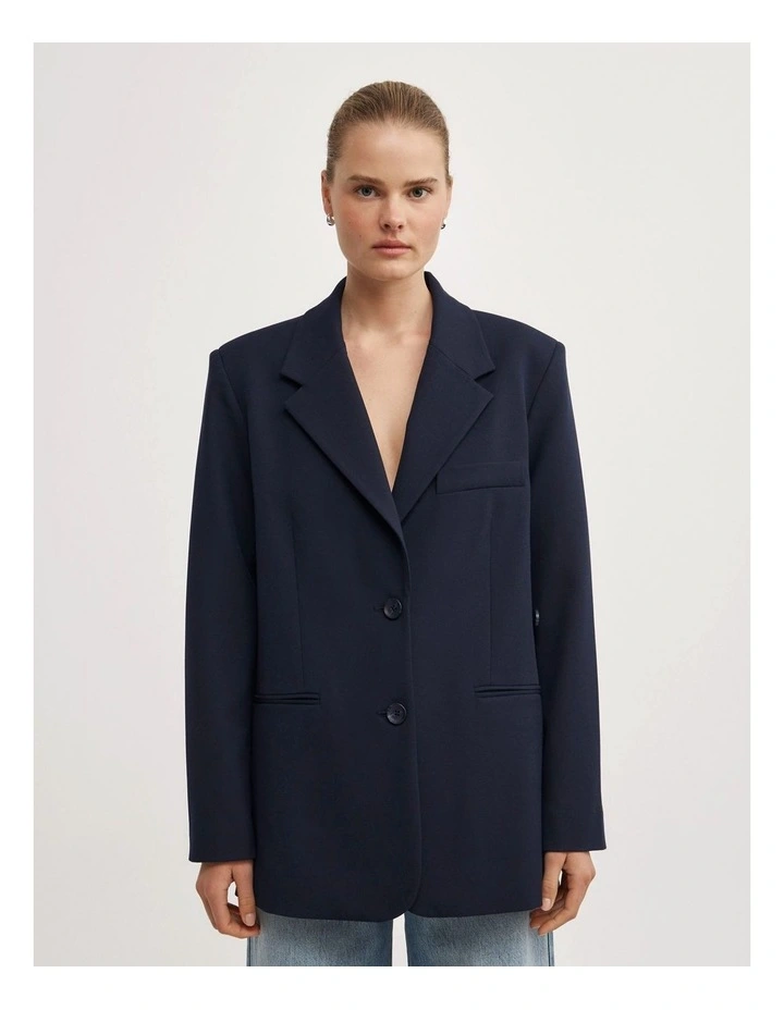 Wrap Front Blazer in Navy image 3