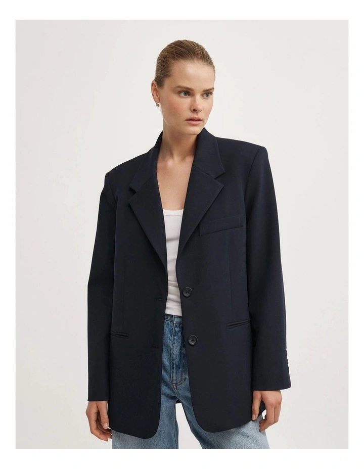 Wrap Front Blazer in Navy image 4