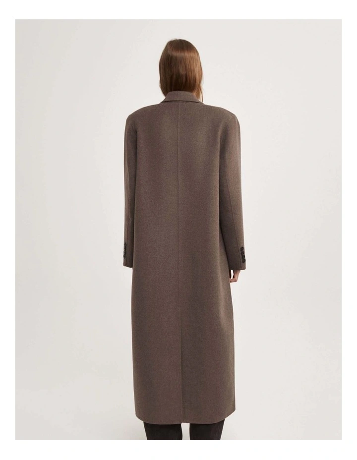 Shoulder Pad Coat in Chocolate Marle image 6