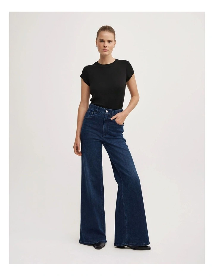 Palazzo Denim Jeans in Dark Ink image 1