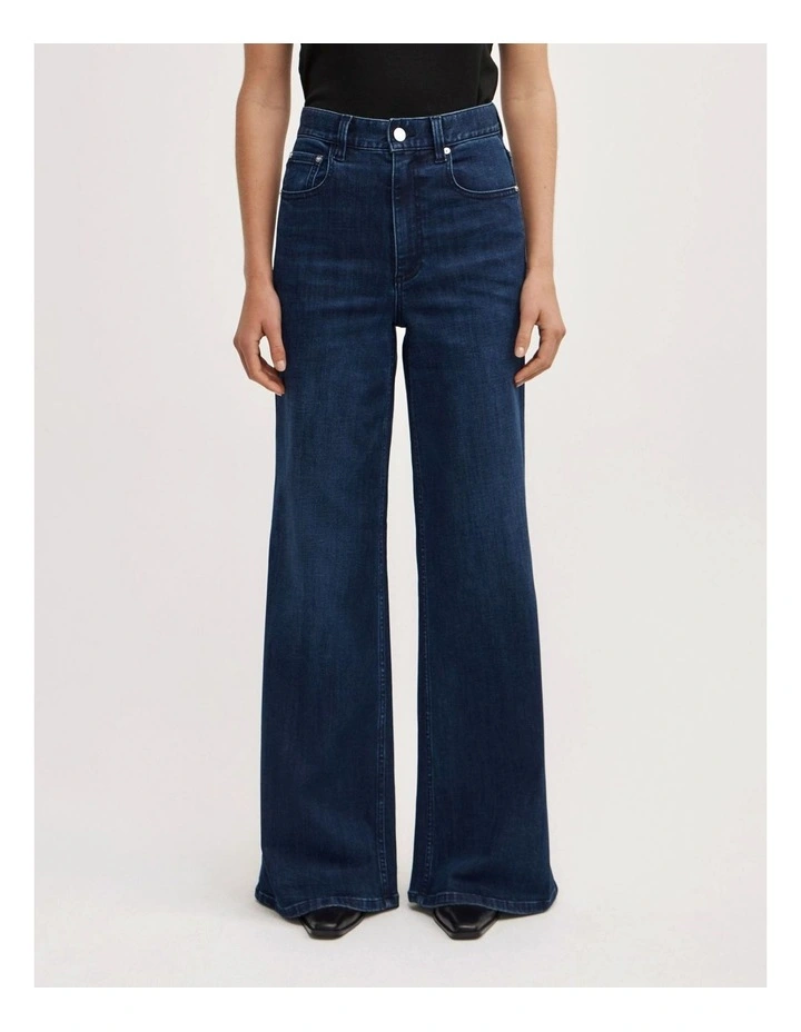 Palazzo Denim Jeans in Dark Ink image 2