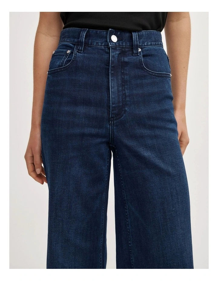 Palazzo Denim Jeans in Dark Ink image 3