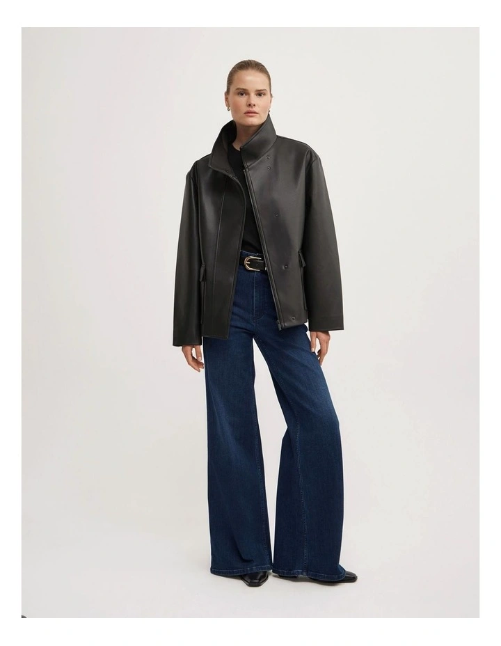 Palazzo Denim Jeans in Dark Ink image 4