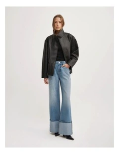 Cuff Detail Jeans in Vintage Sky Wash