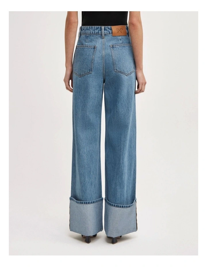 Cuff Detail Jeans in Vintage Sky Wash image 6