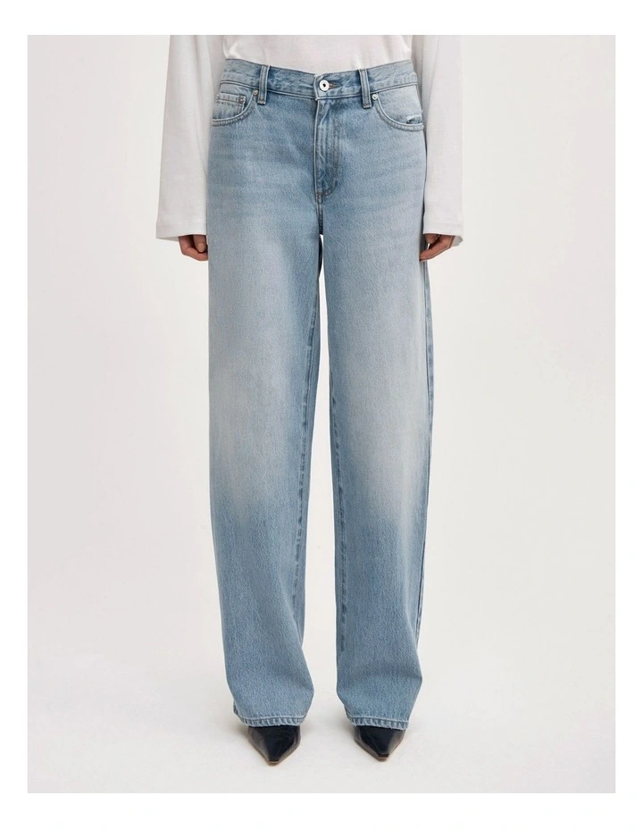 Mid Rise Wide Leg Jean in Soft Blue image 2