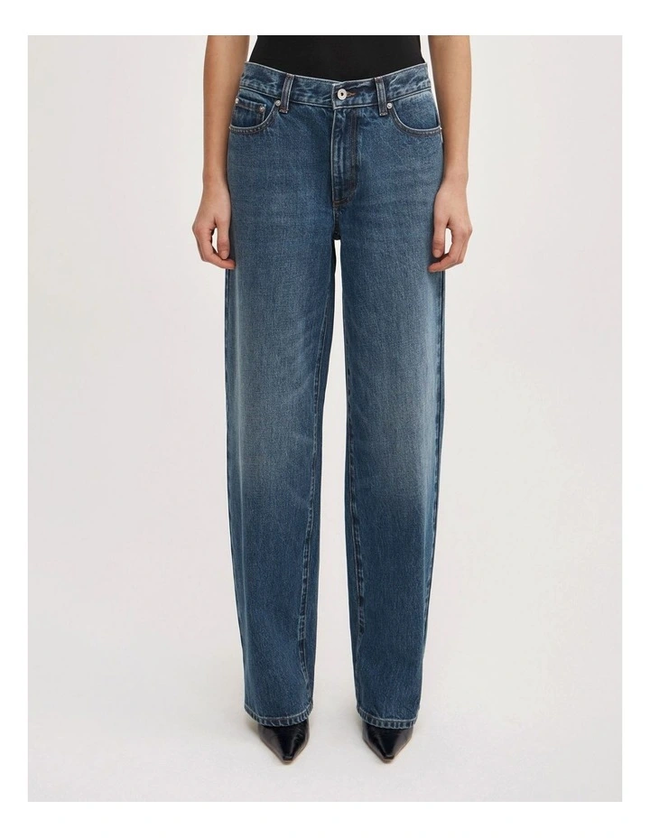 Mid Rise Wide Leg Jean in Tinted Wash Denim image 2