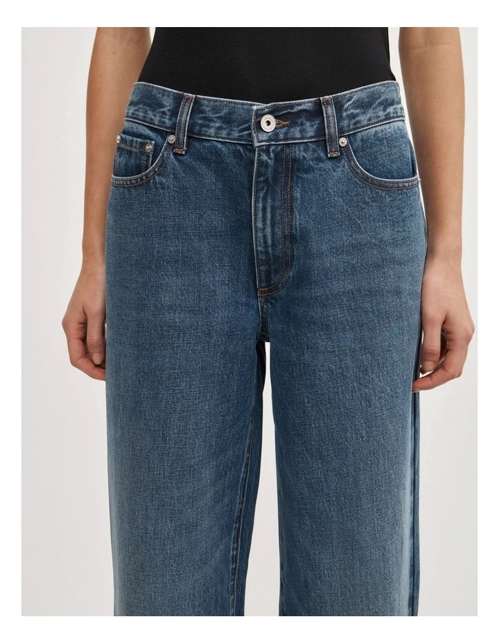 Mid Rise Wide Leg Jean in Tinted Wash Denim image 4