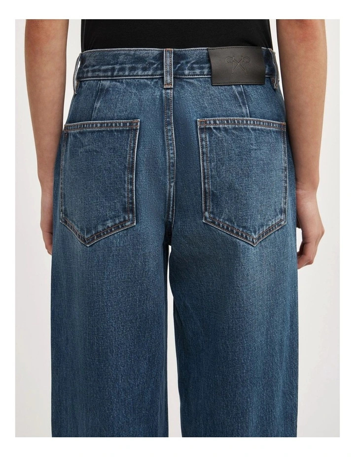 Mid Rise Wide Leg Jean in Tinted Wash Denim image 5