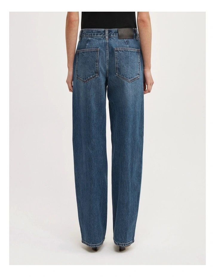 Mid Rise Wide Leg Jean in Tinted Wash Denim image 6