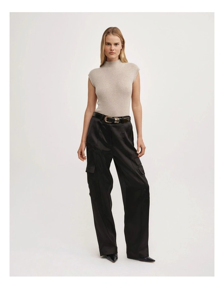 High Neck Knit T-shirt in Sienna Marle image 2