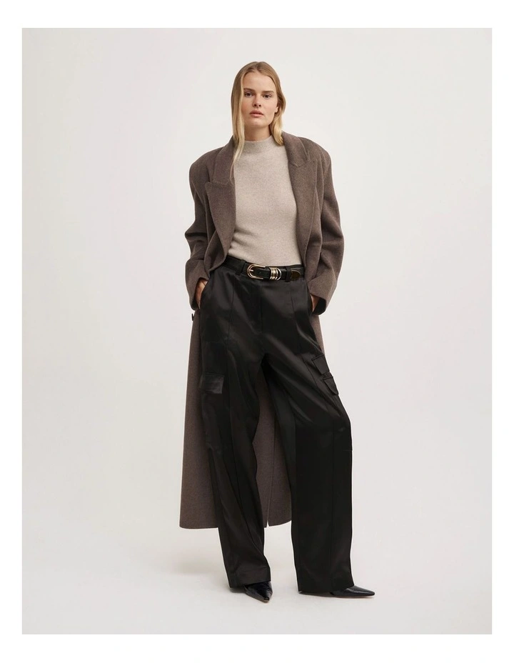High Neck Knit T-shirt in Sienna Marle image 4
