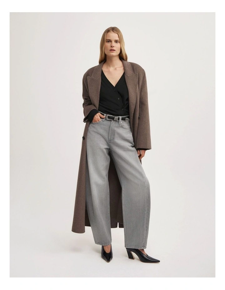 Asymmetric Wrap Knit Cardi in Black image 5