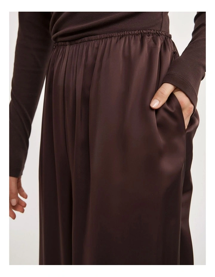 Satin Balloon Pant in Espresso image 4