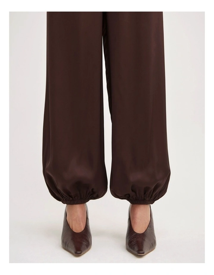 Satin Balloon Pant in Espresso image 5